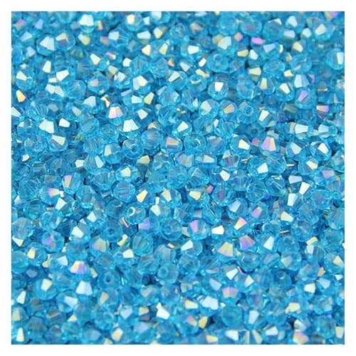 200 stücke Doppelkegel Kristalle Lose Perlen Ball Versorgung Oberfläche Farbe Beschichtung Armband Halskette Schmuck Machen(312 Lake Blue) von YGSGJSP