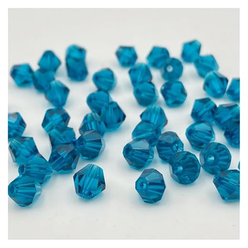 3 4 6 mm Doppelkegel Österreichische Kristallperlen zur Schmuckherstellung, Abstandshalter, facettiertes Glas, Armband, Halskette, DIY(Color-03,4.0mm) von YGSGJSP