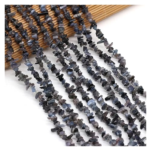 40 cm große Steinperlen, unregelmäßige Splitter, Kies, lose Perlen for Damen, Armbänder, Schmuckzubehör, Größe 3 x 5–4 x 6 mm(Black2) von YGSGJSP