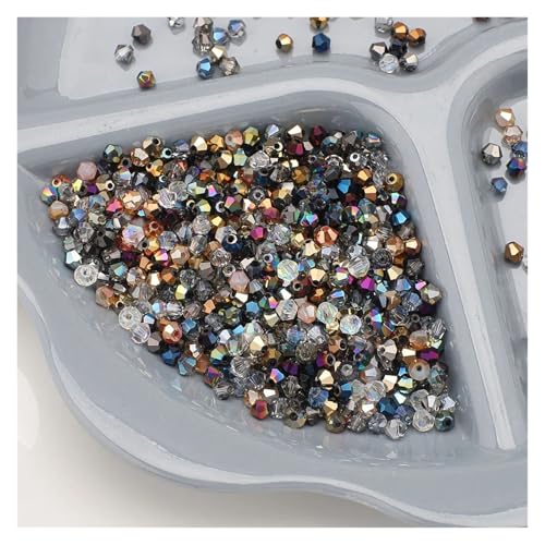 720 Stück 4 mm Kristallglas-Doppelkegelperlen, lose Abstandshalter for DIY-Schmuck, Armbänder, Ohrringe, facettiertes Kunsthandwerk(DDHS) von YGSGJSP