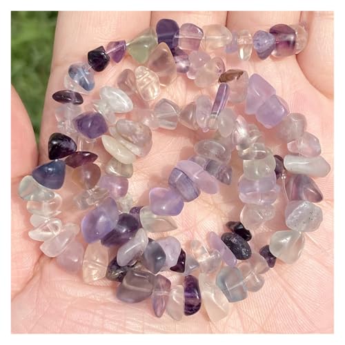 Chips Steinperlen Unregelmäßiger Kies Amethysten Granat for Schmuckherstellung DIY Armband Halskette Zubehör(Flourite,5-8mm 16inches) von YGSGJSP
