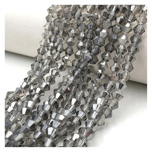 Doppelkegel-Kristallperlen, facettiertes loses Abstandsglas for die Schmuckherstellung, Zubehör for Halsketten, Armbänder und Ohrringe(Dark Grey,3.0mm(110-125pcs)) von YGSGJSP