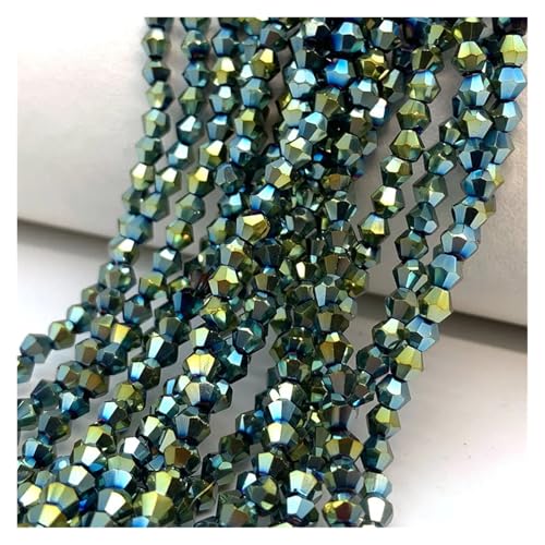 Doppelkegel-Kristallperlen, facettiertes loses Abstandsglas for die Schmuckherstellung, Zubehör for Halsketten, Armbänder und Ohrringe(Dark green,3.0mm(110-125pcs)) von YGSGJSP