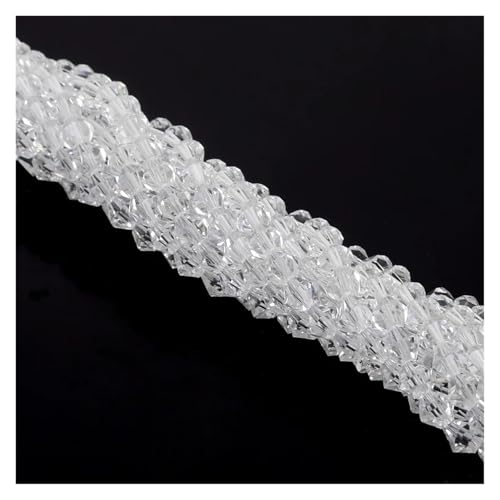 Doppelkegel Österreich Kristall Perlen Facettiertes Glas Lose Spacer for Schmuck Machen DIY Armband(Color-01,4.0mm 110pcs) von YGSGJSP