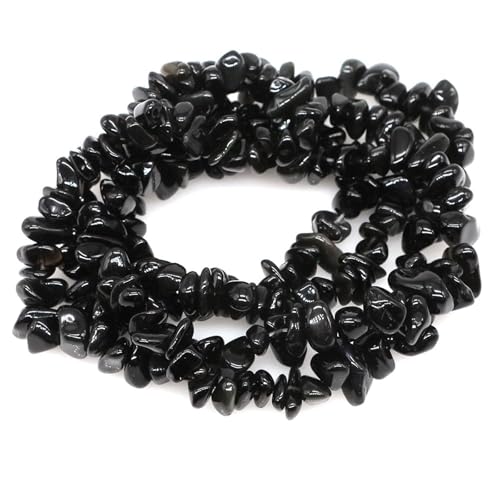 FloatingBeads Kristallsplitter, unregelmäßiger Kies, gebohrte Lochperle for die Schmuckherstellung, DIY-Armband, Halskette(Black2,10pcs(approx.16IN)) von YGSGJSP