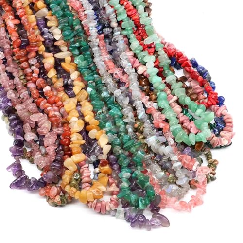 FloatingBeads Kristallsplitter, unregelmäßiger Kies, gebohrte Lochperle for die Schmuckherstellung, DIY-Armband, Halskette(Random Beads,10pcs(approx.16IN)) von YGSGJSP
