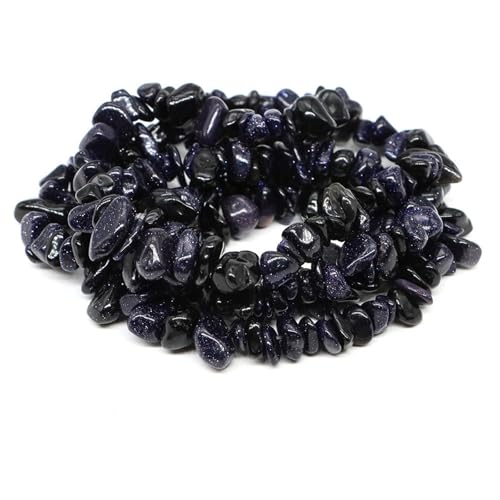 FloatingBeads Kristallsplitter, unregelmäßiger Kies, gebohrte Lochperle for die Schmuckherstellung, DIY-Armband, Halskette(Syn-Blue Goldstone,20pcs(approx.16IN)) von YGSGJSP