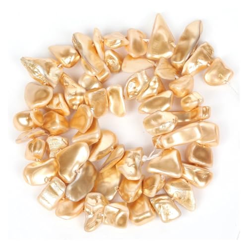 Galvanisieren von Muschelperlen, unregelmäßige bunte Chips for die Schmuckherstellung, Halskette, Armband, Zubehör, DIY(Gold) von YGSGJSP