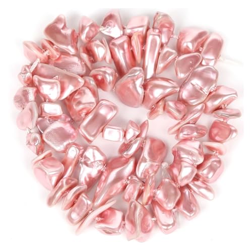 Galvanisieren von Muschelperlen, unregelmäßige bunte Chips for die Schmuckherstellung, Halskette, Armband, Zubehör, DIY(Pink) von YGSGJSP