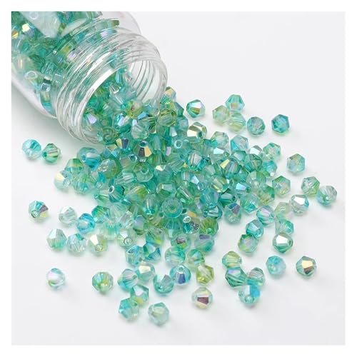 Glänzende Glas-Doppelkegelperlen, lose Kristall-Abstandshalterperlen for Armbänder, Ohrringe, Schmuckherstellung, Zubehör(Green) von YGSGJSP