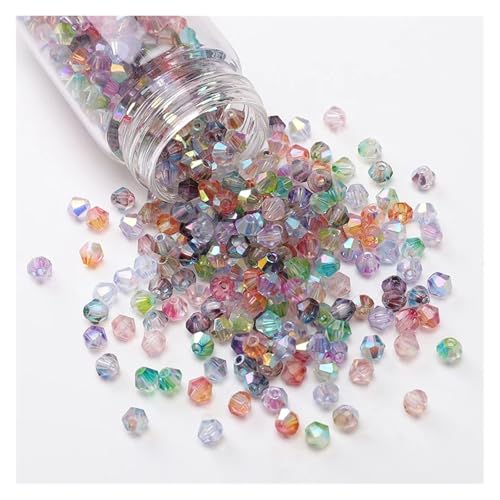 Glänzende Glas-Doppelkegelperlen, lose Kristall-Abstandshalterperlen for Armbänder, Ohrringe, Schmuckherstellung, Zubehör(Mixed Color 260pcs) von YGSGJSP