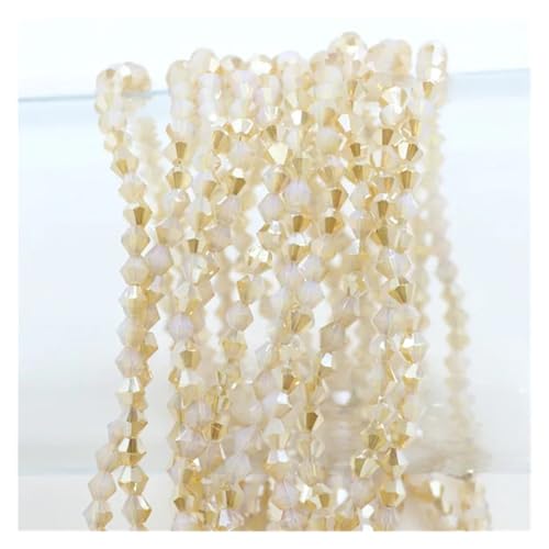 Glas-Doppelkegel-Perlen, Bastelmaterial, facettierte Kristall-lose Abstandshalterperlen for die DIY-Herstellung von Schmuckzubehör(Protein half amber,3.0mm 120pcs) von YGSGJSP
