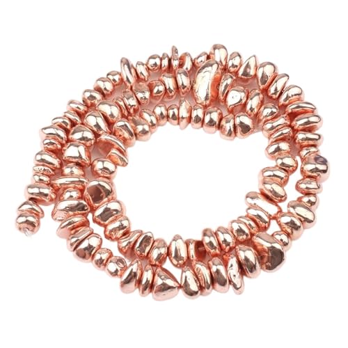 Hämatit-Stein, unregelmäßiger Kies, lose Abstandsperlen for die Schmuckherstellung, DIY-Perlenarmband, 38,1 cm(Red) von YGSGJSP