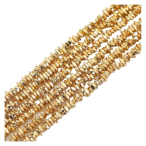 Hämatit Unregelmäßiger Kies Naturstein Spacer Lose Perlen for Schmuckherstellung Armband DIY Finding(5x8mm 14K Gold) von YGSGJSP