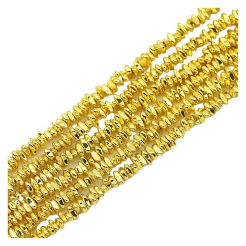 Hämatit Unregelmäßiger Kies Naturstein Spacer Lose Perlen for Schmuckherstellung Armband DIY Finding(5x8mm 18K Gold) von YGSGJSP
