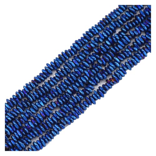 Hämatit Unregelmäßiger Kies Naturstein Spacer Lose Perlen for Schmuckherstellung Armband DIY Finding(5x8mm Blue) von YGSGJSP