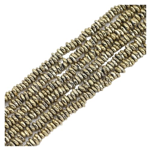 Hämatit Unregelmäßiger Kies Naturstein Spacer Lose Perlen for Schmuckherstellung Armband DIY Finding(5x8mm Brass Color) von YGSGJSP