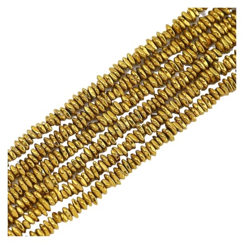 Hämatit Unregelmäßiger Kies Naturstein Spacer Lose Perlen for Schmuckherstellung Armband DIY Finding(5x8mm Gold) von YGSGJSP