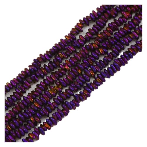 Hämatit Unregelmäßiger Kies Naturstein Spacer Lose Perlen for Schmuckherstellung Armband DIY Finding(5x8mm Purple) von YGSGJSP