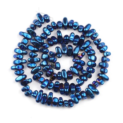Hämatit Unregelmäßiger Kies Naturstein Spacer Lose Perlen for Schmuckherstellung Armband DIY Finding(Blue) von YGSGJSP
