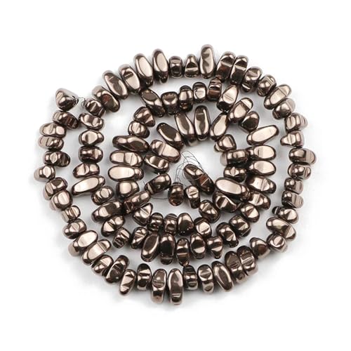 Hämatit Unregelmäßiger Kies Naturstein Spacer Lose Perlen for Schmuckherstellung Armband DIY Finding(Coffee) von YGSGJSP