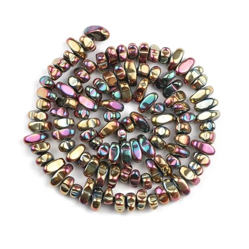 Hämatit Unregelmäßiger Kies Naturstein Spacer Lose Perlen for Schmuckherstellung Armband DIY Finding(Color 05) von YGSGJSP