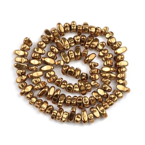 Hämatit Unregelmäßiger Kies Naturstein Spacer Lose Perlen for Schmuckherstellung Armband DIY Finding(Copper) von YGSGJSP