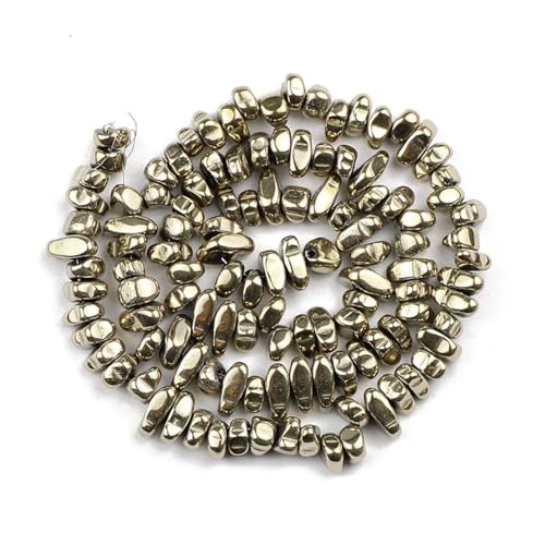 Hämatit Unregelmäßiger Kies Naturstein Spacer Lose Perlen for Schmuckherstellung Armband DIY Finding(Dark gray) von YGSGJSP