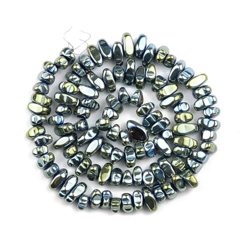 Hämatit Unregelmäßiger Kies Naturstein Spacer Lose Perlen for Schmuckherstellung Armband DIY Finding(Green) von YGSGJSP