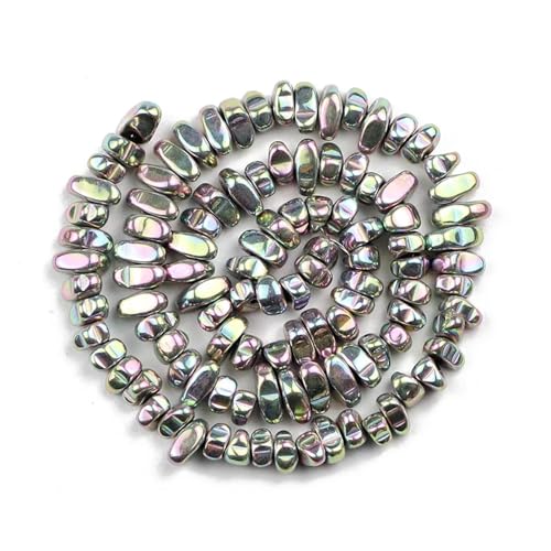 Hämatit Unregelmäßiger Kies Naturstein Spacer Lose Perlen for Schmuckherstellung Armband DIY Finding(Green01) von YGSGJSP
