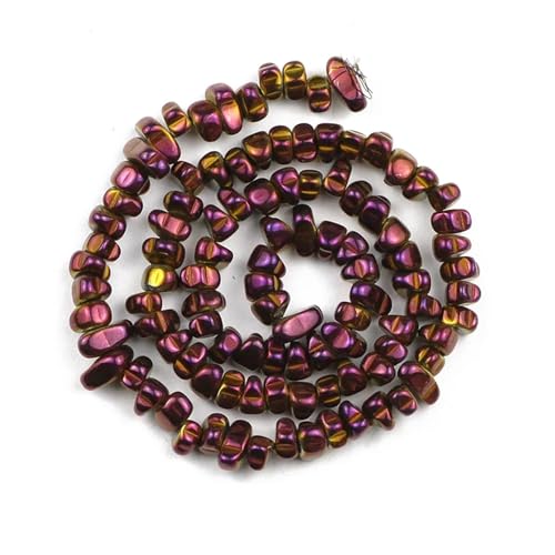 Hämatit Unregelmäßiger Kies Naturstein Spacer Lose Perlen for Schmuckherstellung Armband DIY Finding(Purple) von YGSGJSP