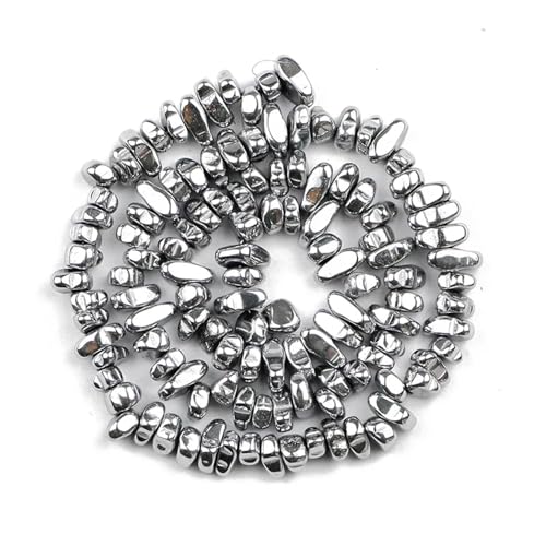 Hämatit Unregelmäßiger Kies Naturstein Spacer Lose Perlen for Schmuckherstellung Armband DIY Finding(White K) von YGSGJSP