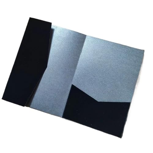 Hochzeitseinladungen Karte 25 Stück schwarzer Samt-Einladungskarten-Taschenordner, Trifild-Ordner, schwarzer Samt und schwarzes Perlglanzpapier Hochzeitseinladungen Karte 25 Stück schwarzer Samt-Einladungskarten-Taschenordner, Trifild-Ordner, schwarzer Samt und schwarzes Perlglanzpapier von YGSGJSP