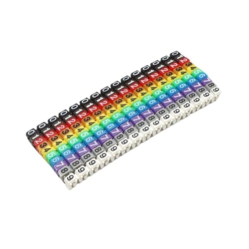 Kabelmarkierungsetiketten 100/150 Stück Kabelmarker, bunt, Typ C, Markierungsnummer, Etikett for 2–8 mm Draht, Netzwerkkabel, Drahtmarker, Etikett(Color-1) von YGSGJSP