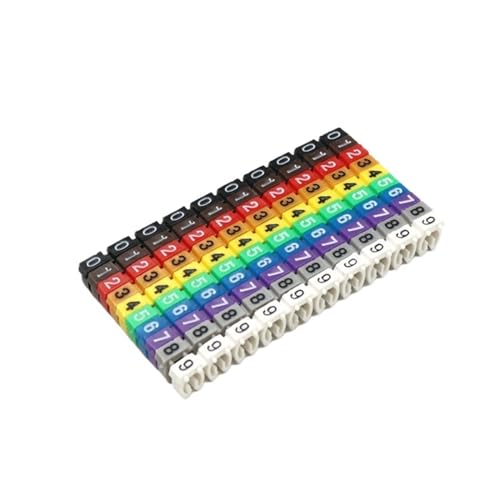 Kabelmarkierungsetiketten 100/150 Stück Kabelmarker, bunt, Typ C, Markierungsnummer, Etikett for 2–8 mm Draht, Netzwerkkabel, Drahtmarker, Etikett(Color-2) von YGSGJSP