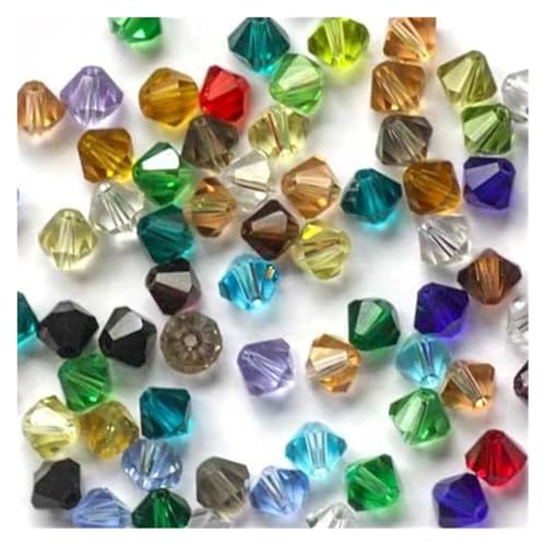 Kristall Tschechische Perlen Doppelkegel Bogen Knoten Schmuck Erkenntnisse Ohrring Glas Armband Halskette Zubehör(Mix Color 2) von YGSGJSP