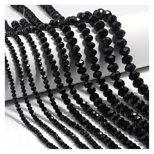 Kristallperlen, Abakus-Rondelle, Glasperlen for DIY-Bastelarbeiten, Perlen, Kleidungsstück-Dekoration, Zubehör(Black,10mm about 55pcs) von YGSGJSP