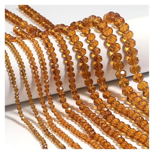 Kristallperlen, Abakus-Rondelle, Glasperlen for DIY-Bastelarbeiten, Perlen, Kleidungsstück-Dekoration, Zubehör(Brown,10mm about 55pcs) von YGSGJSP