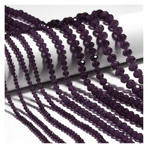 Kristallperlen, Abakus-Rondelle, Glasperlen for DIY-Bastelarbeiten, Perlen, Kleidungsstück-Dekoration, Zubehör(Dark purple,10mm about 55pcs) von YGSGJSP