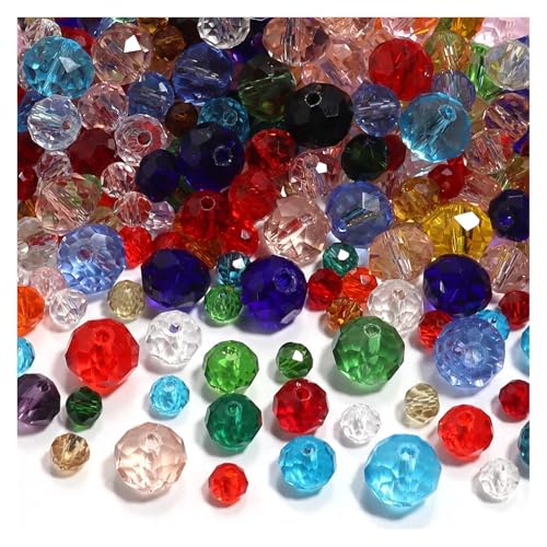 Kristallperlen, Abakus-Rondelle, Glasperlen for DIY-Bastelarbeiten, Perlen, Kleidungsstück-Dekoration, Zubehör(Mix color-Bulk beads,3.0mm about 105pcs) von YGSGJSP