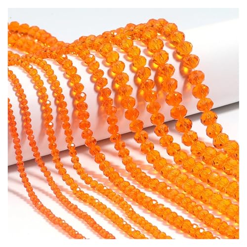 Kristallperlen, Abakus-Rondelle, Glasperlen for DIY-Bastelarbeiten, Perlen, Kleidungsstück-Dekoration, Zubehör(Orange,10mm about 55pcs) von YGSGJSP