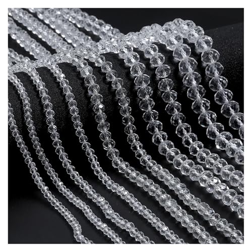 Kristallperlen, Abakus-Rondelle, Glasperlen for DIY-Bastelarbeiten, Perlen, Kleidungsstück-Dekoration, Zubehör(Transparent,10mm about 55pcs) von YGSGJSP