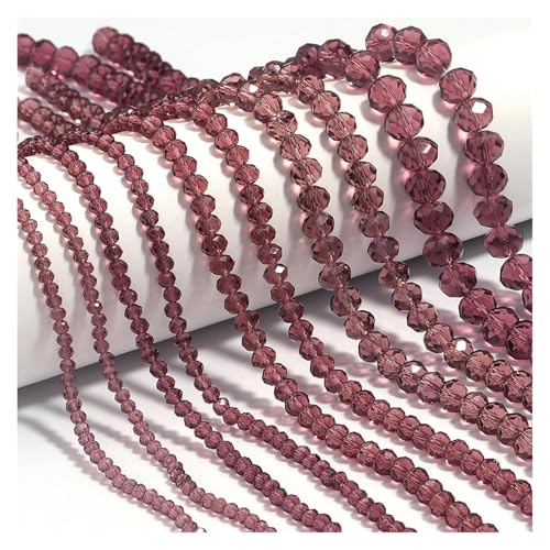 Kristallperlen, Abakus-Rondelle, Glasperlen for DIY-Bastelarbeiten, Perlen, Kleidungsstück-Dekoration, Zubehör(Wine red,10mm about 55pcs) von YGSGJSP