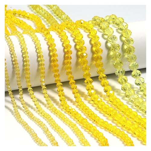 Kristallperlen, Abakus-Rondelle, Glasperlen for DIY-Bastelarbeiten, Perlen, Kleidungsstück-Dekoration, Zubehör(Yellow,10mm about 55pcs) von YGSGJSP
