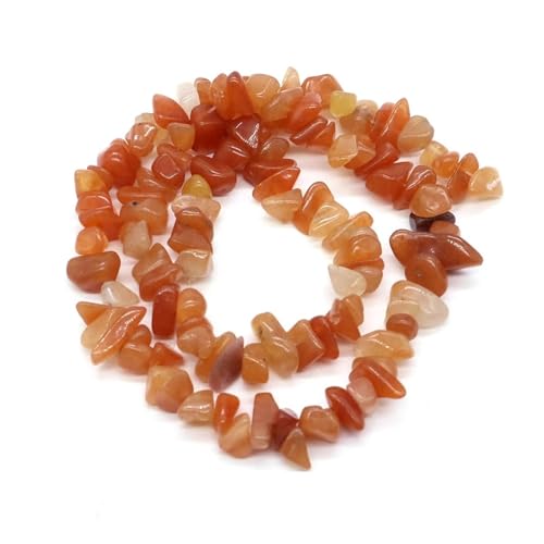 Kristallsteinperlen, Freiform-Chips, Kies for Party, Geschenk, DIY, Handwerk, Halskette, Armband, Schmuckherstellung(Orange Aventurine,1pc(approx.16IN)) von YGSGJSP
