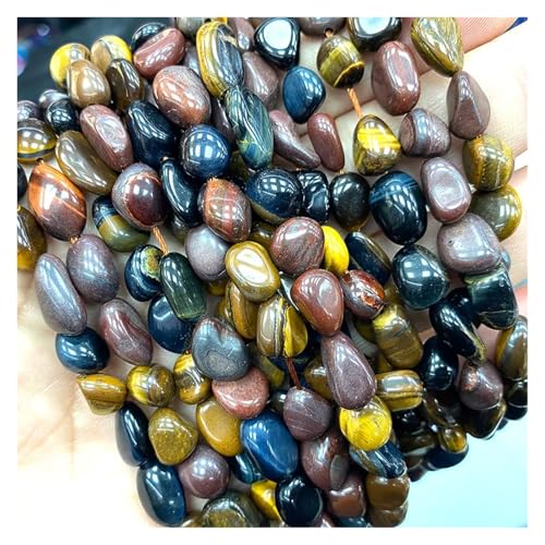 Stein Rot Granat Quarz Unregelmäßigen Kies Edelstein Spacer Perlen for Schmuck Machen DIY Armband Halskette(3color tiger eye,15inch 6-8mm) von YGSGJSP