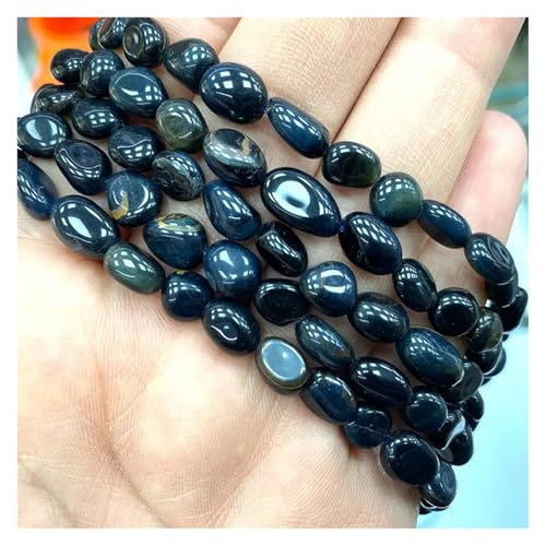 Stein Rot Granat Quarz Unregelmäßigen Kies Edelstein Spacer Perlen for Schmuck Machen DIY Armband Halskette(Blue,15inch 6-8mm) von YGSGJSP