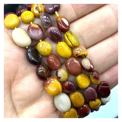 Stein Rot Granat Quarz Unregelmäßigen Kies Edelstein Spacer Perlen for Schmuck Machen DIY Armband Halskette(Color22,15inch 8-10mm) von YGSGJSP