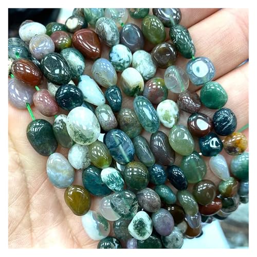 Stein Rot Granat Quarz Unregelmäßigen Kies Edelstein Spacer Perlen for Schmuck Machen DIY Armband Halskette(Color26,15inch 8-10mm) von YGSGJSP