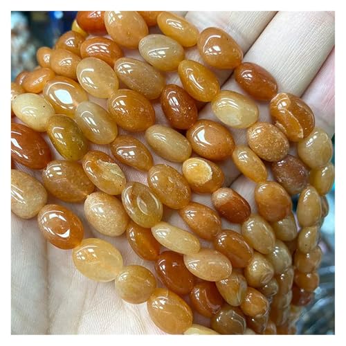Stein Rot Granat Quarz Unregelmäßigen Kies Edelstein Spacer Perlen for Schmuck Machen DIY Armband Halskette(Color30,15inch 8-10mm) von YGSGJSP